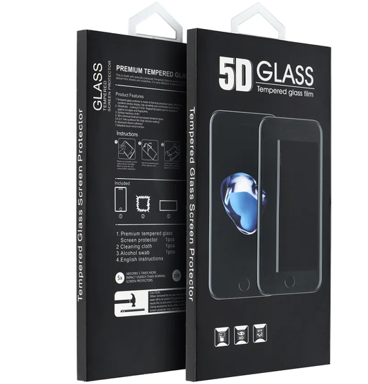 Película protetora de ecrã OEM para Samsung Galaxy A37 5G, Vidro Temperado, Cola Total, 5D, Preta