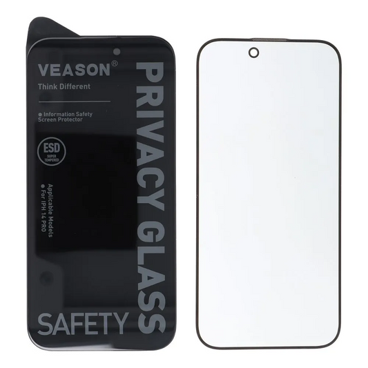 Película protetora de ecrã Privacy Veason para Apple iPhone 17e / 16e / 14 / 13 Pro, Vidro Temperado, Cola Total, 6D