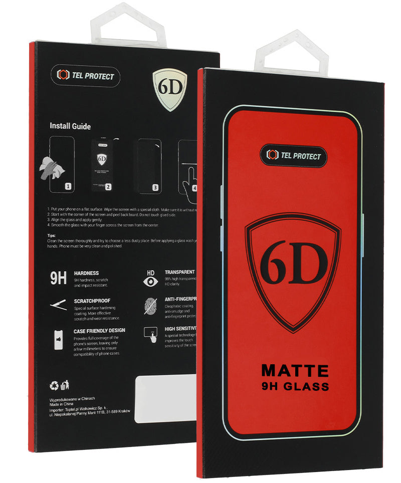 Película protetora de ecrã Matte OEM para Apple iPhone 18 Pro Max, Vidro Temperado, Cola Total, 6D, Preta