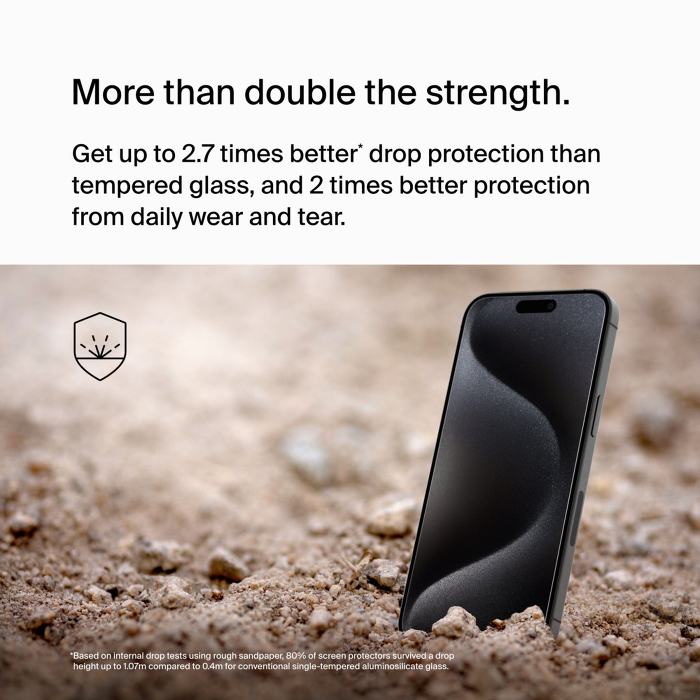 Película protetora de ecrã Belkin ScreenForce UltraGlass 2 para Apple iPhone 15 Pro Max, Vidro Temperado, Cola Total OVA134zz