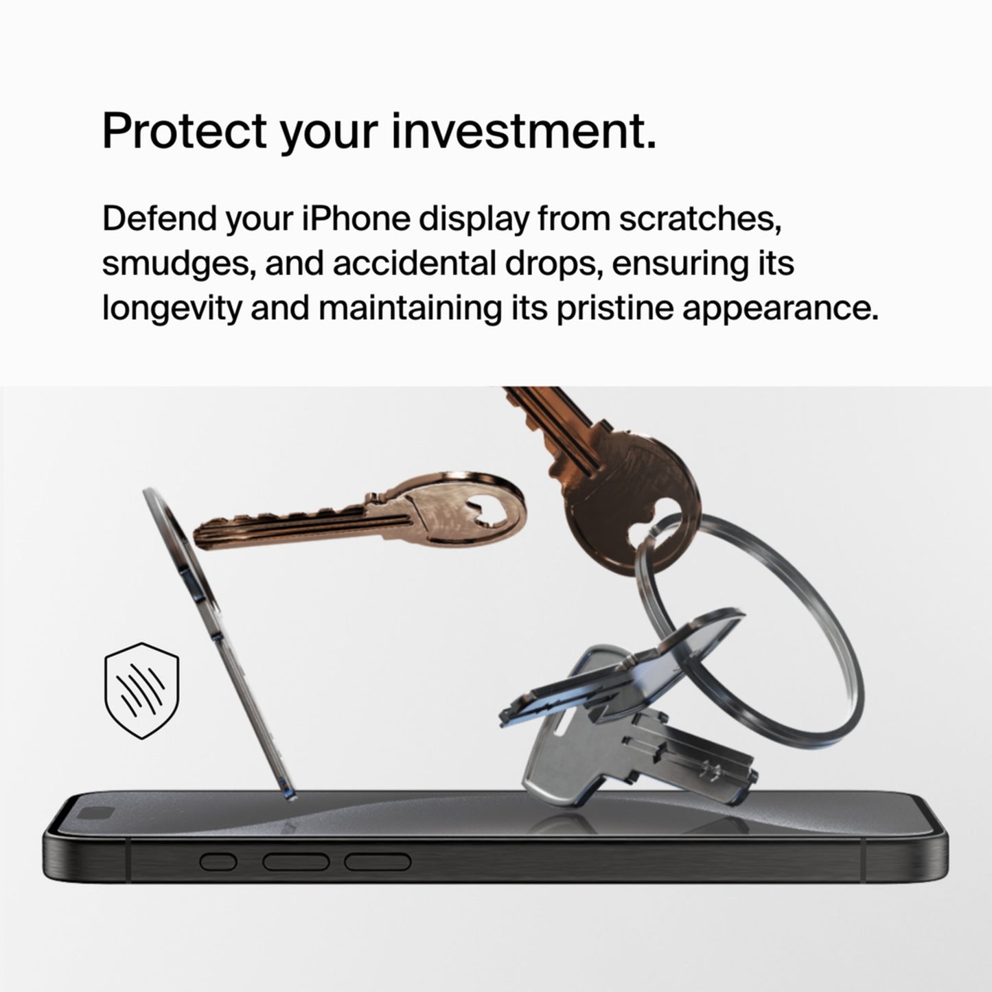 Película protetora de ecrã Belkin ScreenForce UltraGlass 2 para Apple iPhone 15 Pro Max, Vidro Temperado, Cola Total OVA134zz