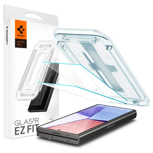 Protetor de ecrã Spigen EZ FIT para Samsung Galaxy Z Fold6 F956, Vidro blindado, Cola total, Conjunto 2 peças, 2.5D, 2.5D, Ecrã exterior AGL07969 