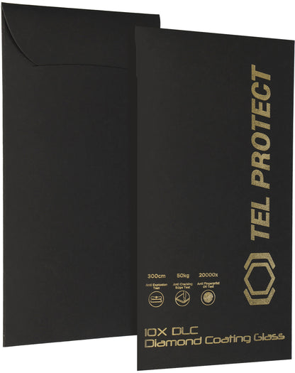 Película de proteção de ecrã Tel Protect 10X HD DLC Diamond Coating para Apple iPhone 18 Pro Max / 17 Pro Max, Vidro Temperado, Full Glue, Preta