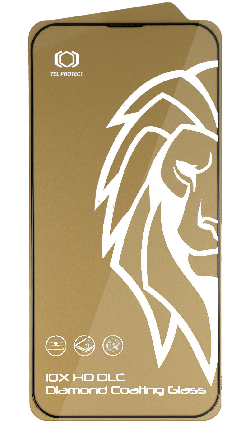 Película de proteção de ecrã Tel Protect 10X HD DLC Diamond Coating para Apple iPhone 17 / 16 Pro, Vidro Temperado, Full Glue, Preta
