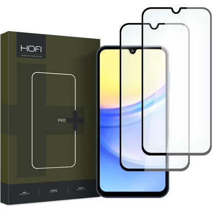 Protetor de ecrã HOFI Glass PRO+ para Samsung Galaxy A15 5G A156 / A15 A155, Escudo de vidro, Cola total, Conjunto 2 peças, 2.5D, Preto 