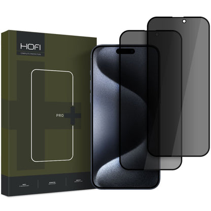 Protetor de ecrã privado HOFI Glass PRO+ para Apple iPhone 16, Escudo protetor, Cola total, 2 peças, 2.5D 