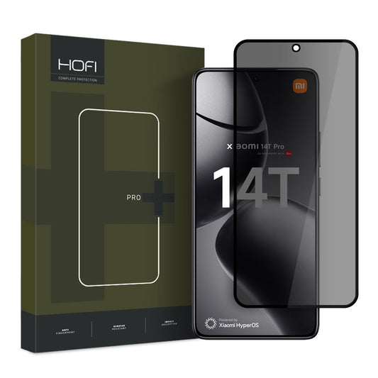 Protetor de ecrã privado HOFI Glass PRO+ para Xiaomi 14T Pro / 14T, Escudo protetor, Cola total, 2.5D 