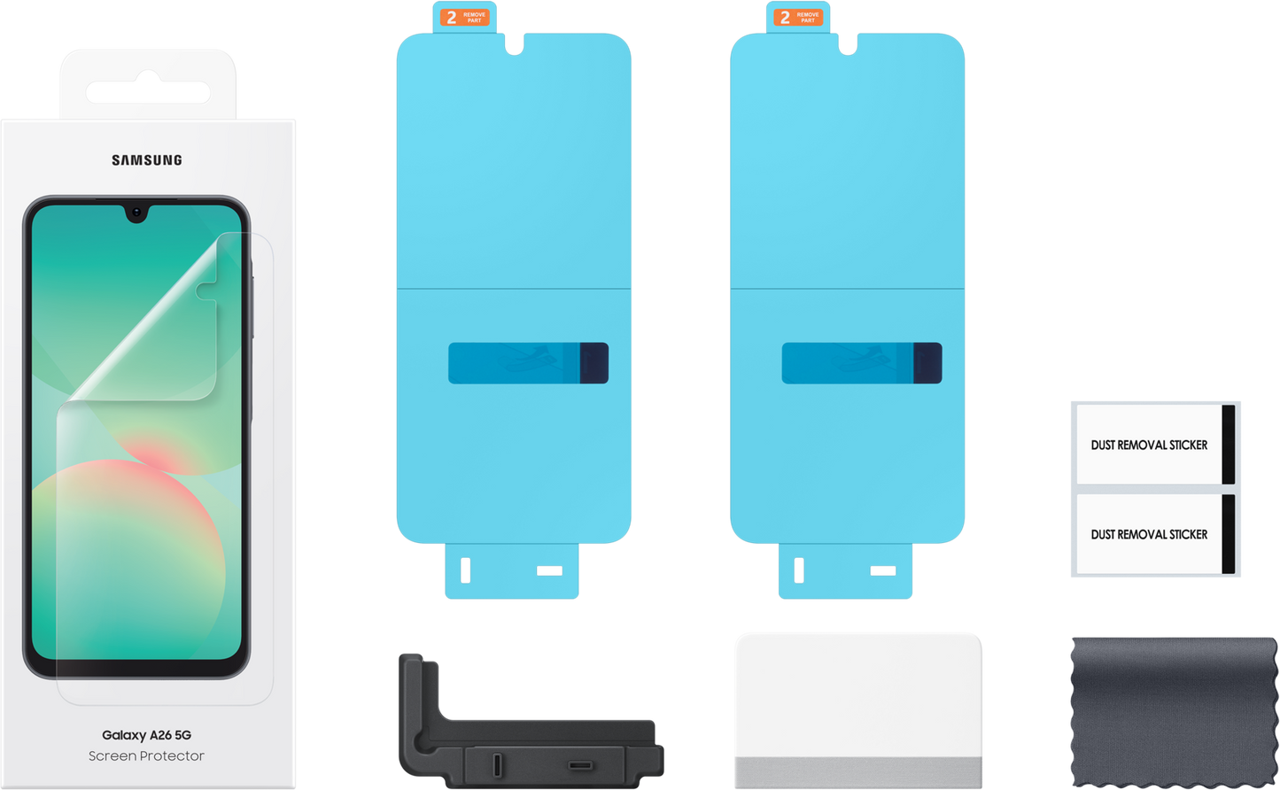 Película Protetora de Ecrã para Samsung Galaxy A26 A266, Plástico, Conjunto de 2 peças EF-UA266CTEGWW