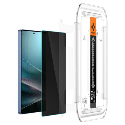 Película protetora de ecrã Privacy Spigen GlastR EZ FIT HD para Samsung Galaxy S25 Ultra S938, Vidro Temperado, Cola Total, Conjunto de 2 unidades AGL09335