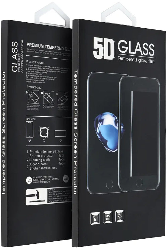 Película protetora de ecrã OEM para Motorola Edge 60 Fusion / Edge 60, Vidro Temperado, Cola Total, 5D, Preta