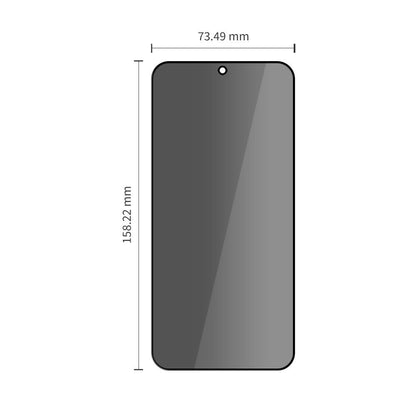 Película protetora de ecrã Privacy Tech-Protect Spy+ para Samsung Galaxy A57 5G / A37 5G / S25 FE, Vidro Temperado, Cola Total, Conjunto de 2 unidades