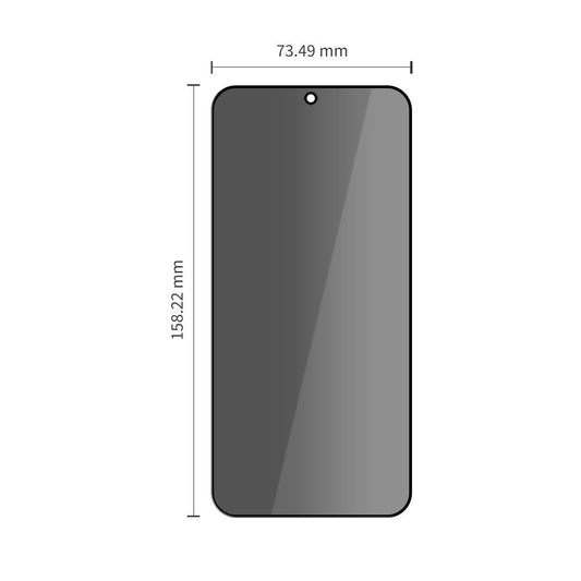 Película protetora de ecrã Privacy Tech-Protect Spy+ para Samsung Galaxy A57 5G / A37 5G / S25 FE, Vidro Temperado, Cola Total, Conjunto de 2 unidades