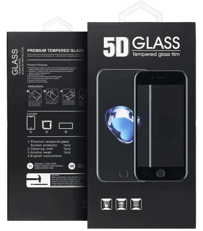 Película protetora de ecrã OEM para Xiaomi Redmi Note 15 Pro 4G / Note 15 Pro 5G, Vidro Temperado, Cola Total, 5D, Preta