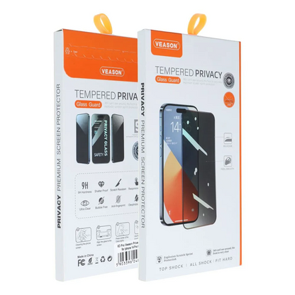 Película de proteção de ecrã Privacy Veason para Apple iPhone 17 Pro Max, Vidro Temperado, Cola Total, 6D