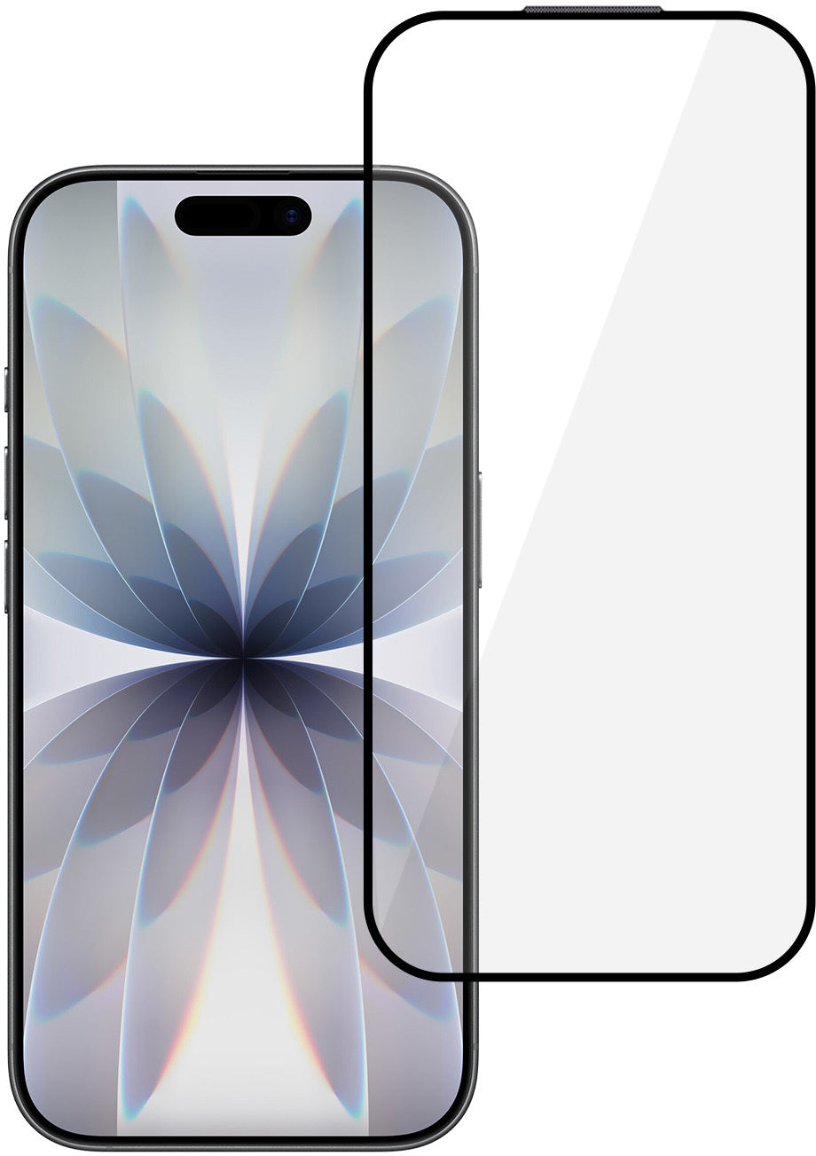 Película de proteção de ecrã Tel Protect 10X HD DLC Diamond Coating para Apple iPhone 17 / 16 Pro, Vidro Temperado, Full Glue, Preta