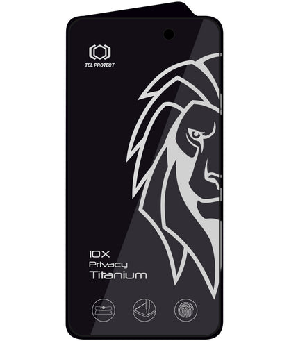 Película de Proteção de Ecrã Privacy Tel Protect 10X Plus Titanium para Apple iPhone 17 Pro, Vidro Temperado, Full Glue