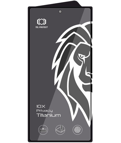 Película de proteção de ecrã Privacy Tel Protect 10X Plus Titanium para Samsung Galaxy S25 Ultra S938, Vidro Temperado, Full Glue