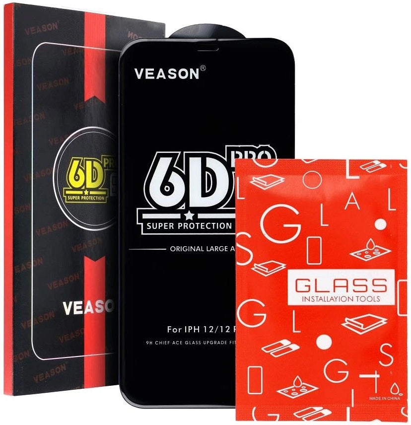 Película protetora de ecrã Veason PRO para Motorola Moto E32s / E22s / E32 / G22, Vidro Temperado, Cola Total, 6D, Preta