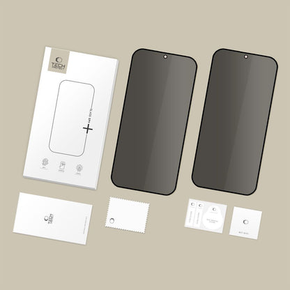 Película protetora de ecrã Privacy Tech-Protect Spy+ para Samsung Galaxy A57 5G / A37 5G / S25 FE, Vidro Temperado, Cola Total, Conjunto de 2 unidades