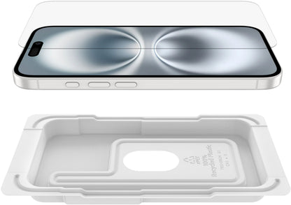 Película protetora de ecrã Belkin ScreenForce TemperedGlass para Apple iPhone 16 / 15 / 14 Pro, Vidro Temperado, Cola Total OVA135zz