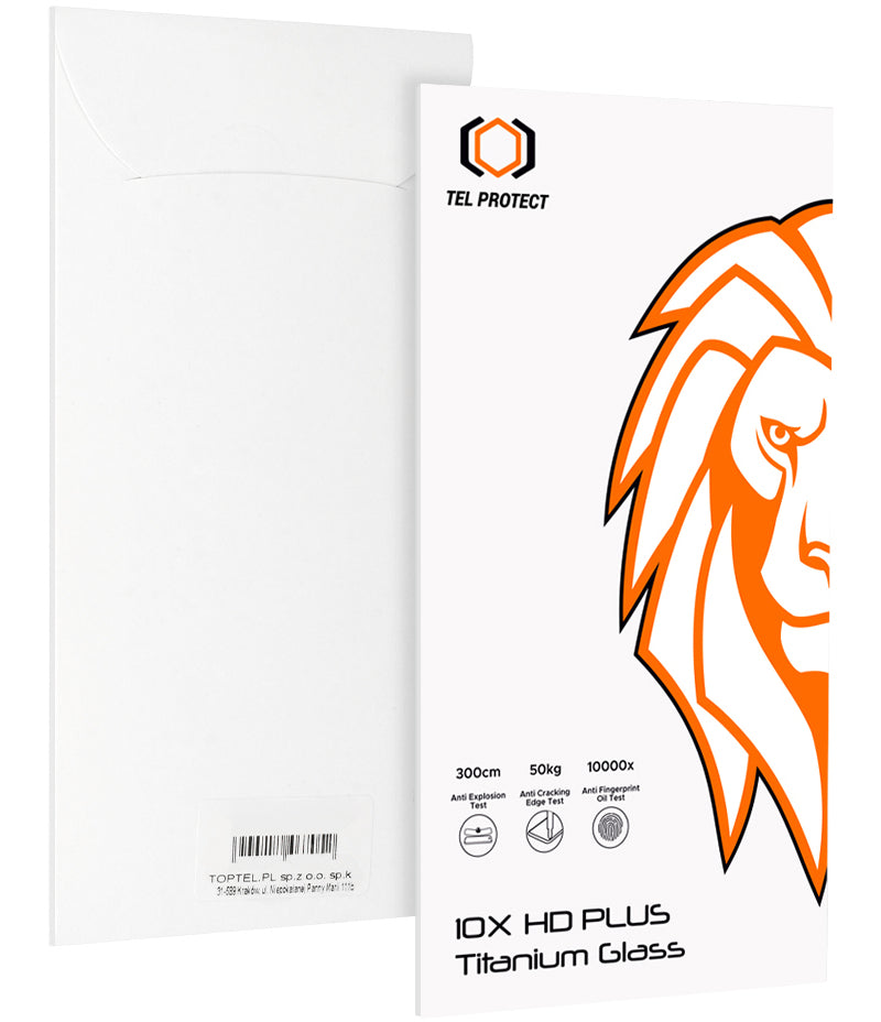 Película de Proteção de Ecrã Tel Protect 10X HD Plus Titanium para Apple iPhone 18 Pro Max / 17 Pro Max, Vidro Temperado, Full Glue, Preta