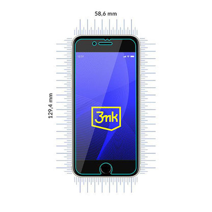 Película protetora de ecrã 3MK FlexibleGlass para Apple iPhone SE (2022) / SE (2020) / 8 / 7, Vidro Flexível, Cola Total