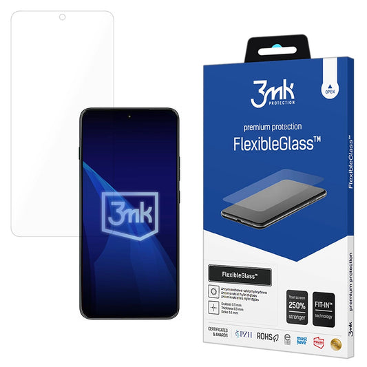 Película protetora de ecrã 3MK FlexibleGlass para Motorola Edge 70 Max, Vidro Flexível, Cola Total