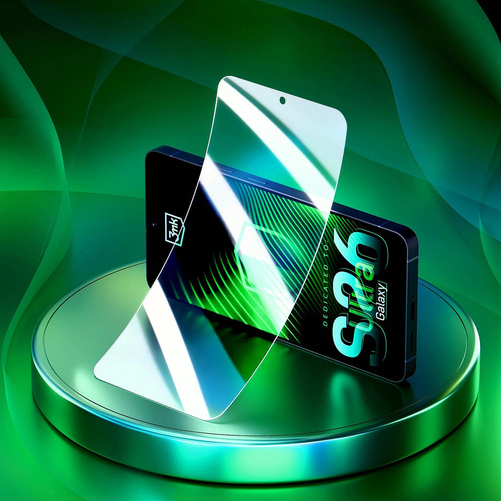 Película Protetora de Ecrã 3MK FlexibleGlass para Samsung Galaxy S26 Ultra S948, Vidro Flexível, Colagem Total