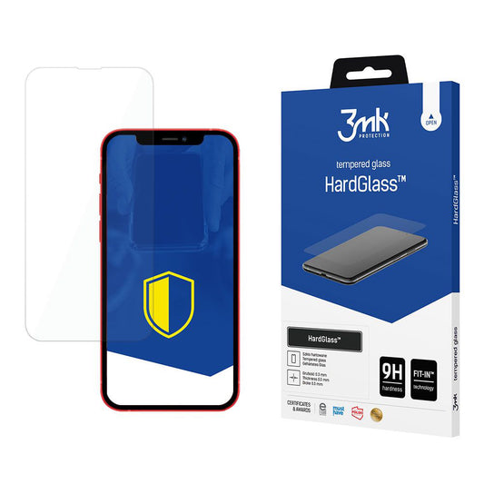 Película protetora de ecrã 3MK HardGlass para Apple iPhone 13, Vidro Temperado, Cola Total
