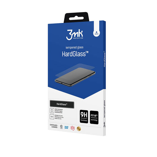 Película protetora de ecrã 3MK HardGlass para Apple iPhone 16, Vidro Temperado, Cola Total