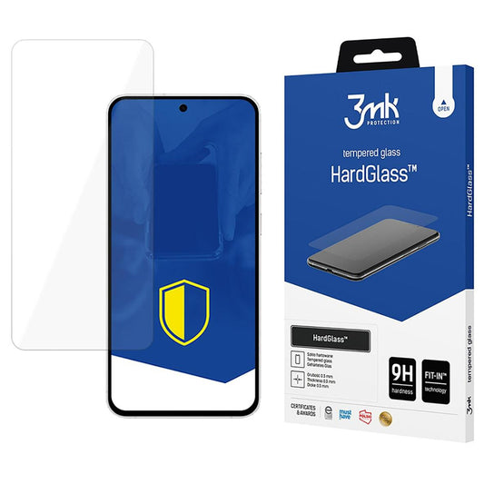 Película protetora de ecrã 3MK HardGlass para Samsung Galaxy S24 FE S721, Vidro Temperado, Cola Total