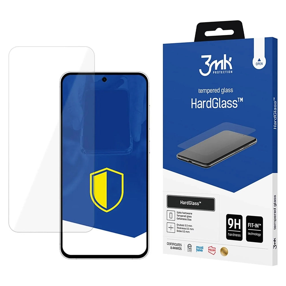 Película Protetora de Ecrã 3MK HardGlass para Samsung Galaxy S25 FE, Vidro Temperado, Colagem Total