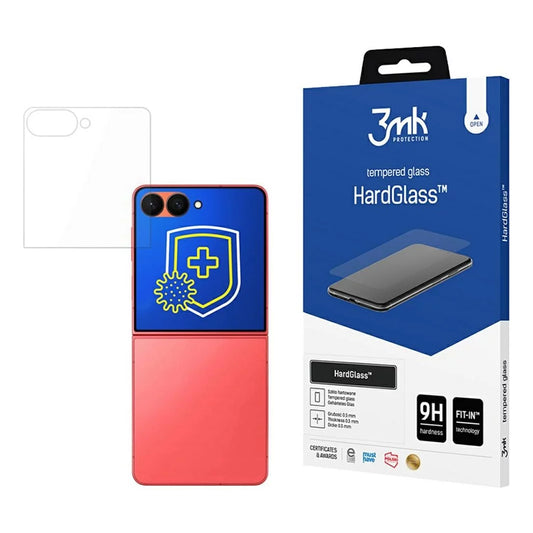 Película protetora de ecrã 3MK HardGlass para Samsung Galaxy Z Flip7 F766, Vidro Temperado, Cola Total