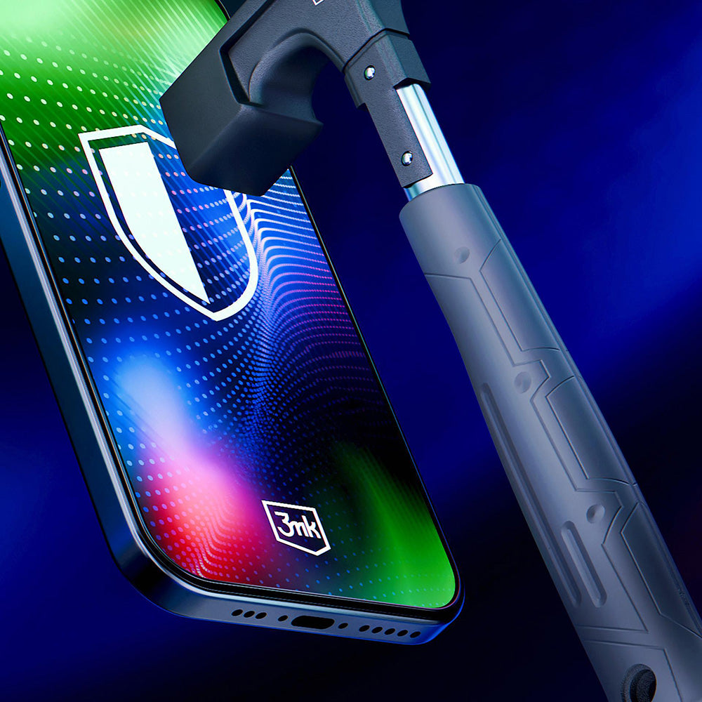 Película Protetora de Ecrã 3MK Hardy Ultra para Apple iPhone 17 Pro Max, Vidro Temperado, Full Glue, Preta