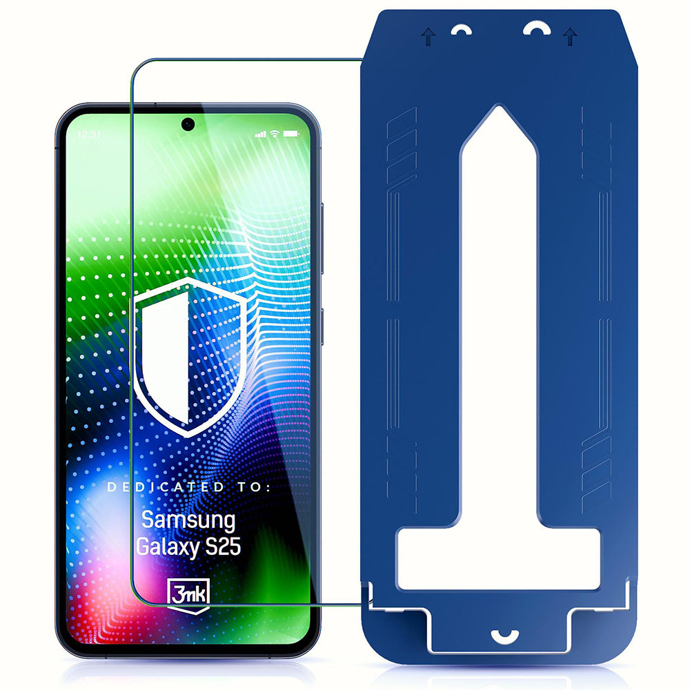 Película protetora de ecrã 3MK Hardy Ultra para Samsung Galaxy S25 S931, Vidro Temperado, Cola Total, Preta