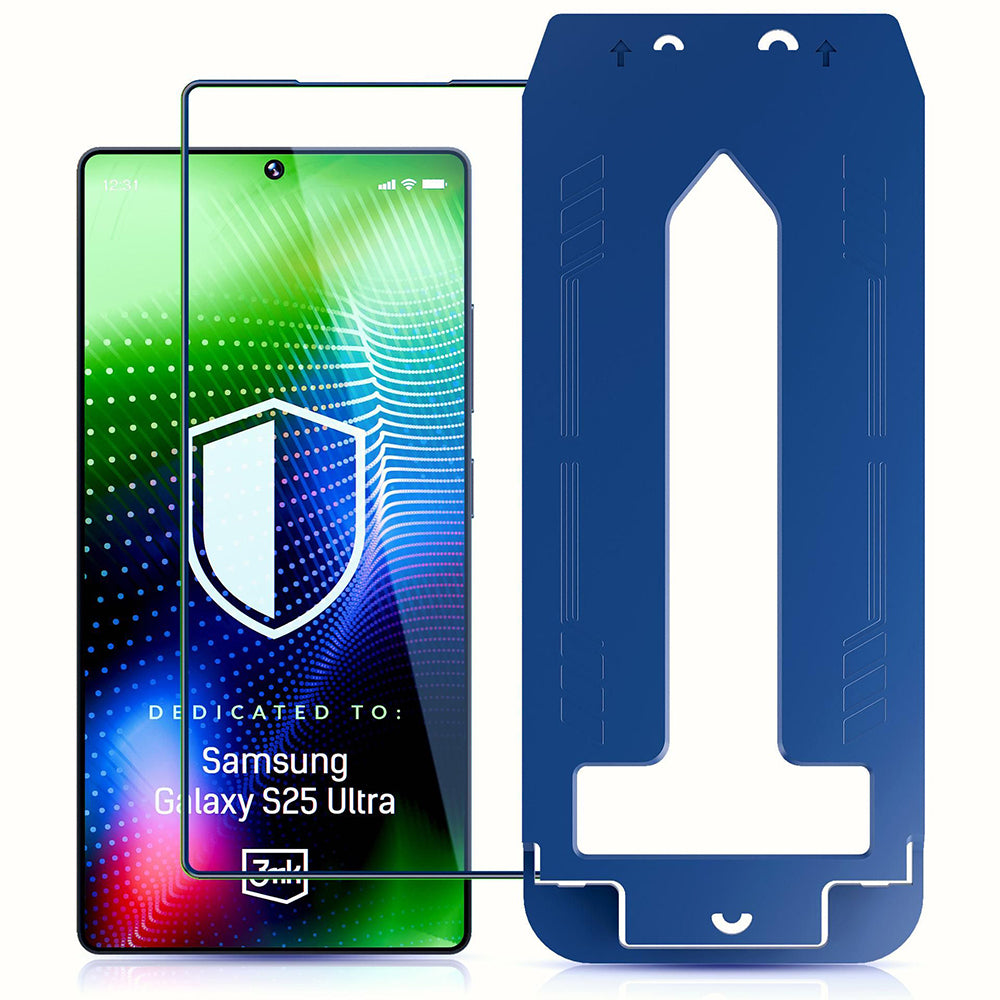 Película protetora de ecrã 3MK Hardy Ultra para Samsung Galaxy S25 Ultra S938, Vidro Temperado, Cola Total, Preta