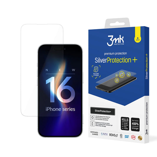 Película protetora de ecrã 3MK Silver Protect+ para Apple iPhone 16, Plástico