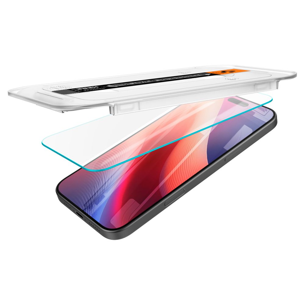 Película Protetora de Ecrã Spigen GlastR EZ FIT para Apple iPhone 17 Pro / 17 / 16 Pro, Vidro Temperado, Colagem Total, Conjunto de 2 Peças