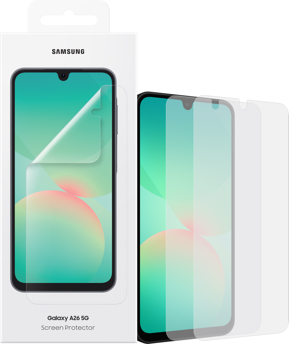 Película Protetora de Ecrã para Samsung Galaxy A26 A266, Plástico, Conjunto de 2 peças EF-UA266CTEGWW