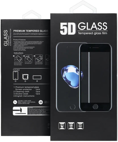 Película protetora de ecrã OEM para Motorola Edge 60 Fusion / Edge 60, Vidro Temperado, Cola Total, 5D, Preta
