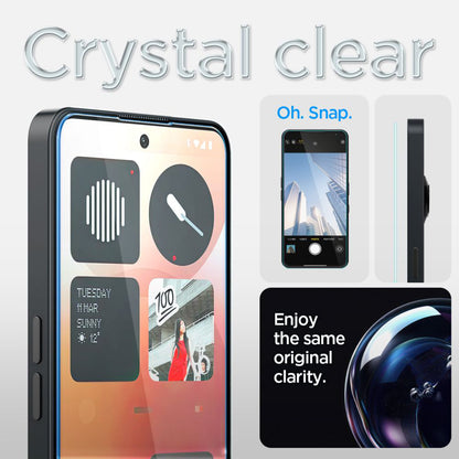 Película Protetora de Ecrã Clear Spigen GlastR EZ FIT para Nothing Phone (3a) / Phone (3a) Pro, Vidro Temperado, Full Glue AGL09429