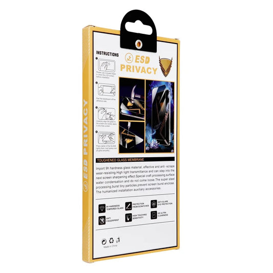 Película de proteção de ecrã Privacy OG Premium para Samsung Galaxy A55 5G A556 / A35 5G A356, Vidro Temperado, Cola Total, 6D