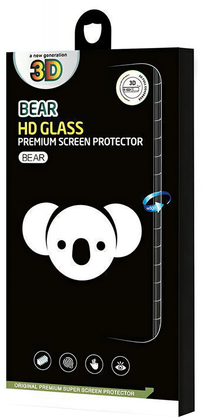 Película protetora de ecrã Bear HD para Apple iPhone 17, Vidro Temperado, Cola Total, Preta