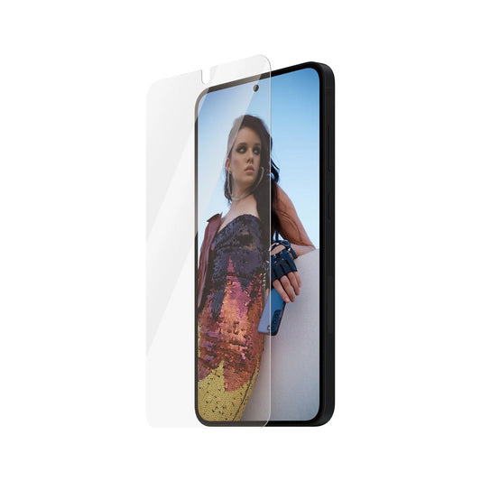 Película protetora de ecrã PanzerGlass Safe. Ultra-Wide Fit EasyAligner para Samsung Galaxy S25+ S936, Vidro Temperado, Cola Total, Reembalado