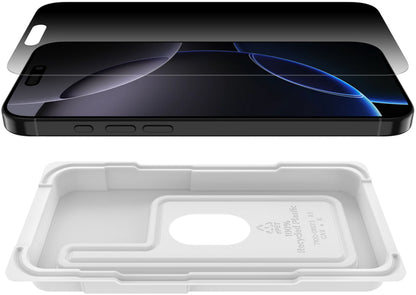 Película protetora de ecrã Privacy Belkin ScreenForce InvisiGlass para Apple iPhone 16 Pro Max, Vidro Temperado, Cola Total OVA170hq