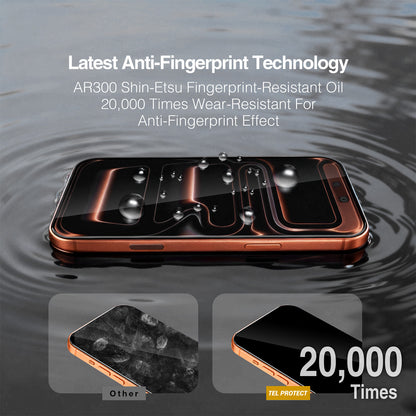 Película de proteção de ecrã Tel Protect 10X HD DLC Diamond Coating para Apple iPhone 18 Pro Max / 17 Pro Max, Vidro Temperado, Full Glue, Preta