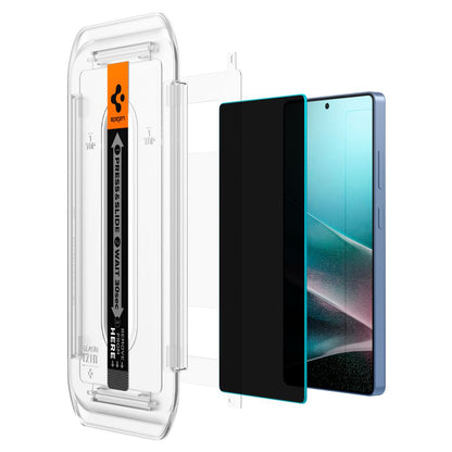 Película protetora de ecrã Privacy Spigen GlastR EZ FIT HD para Samsung Galaxy S25 Ultra S938, Vidro Temperado, Cola Total, Conjunto de 2 unidades AGL09335