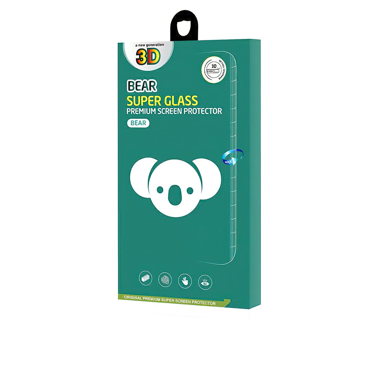 Película protetora de ecrã Bear Super Hard para Apple iPhone 17, Vidro Temperado, Cola Total, 3D, Preta