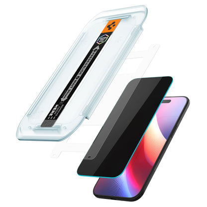 Película de Proteção Ecrã Privacy Spigen GlastR EZ FIT para Apple iPhone 17 Air, Vidro Temperado, Full Glue, Conjunto 2 peças