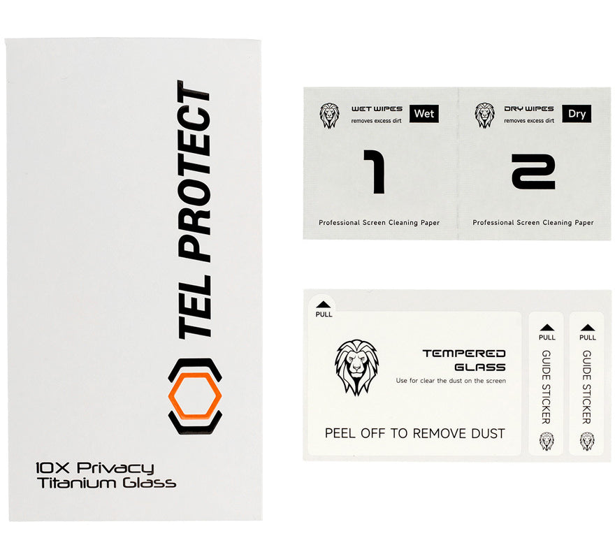 Película de proteção de ecrã Privacy Tel Protect 10X Plus Titanium para Samsung Galaxy S25 Ultra S938, Vidro Temperado, Full Glue